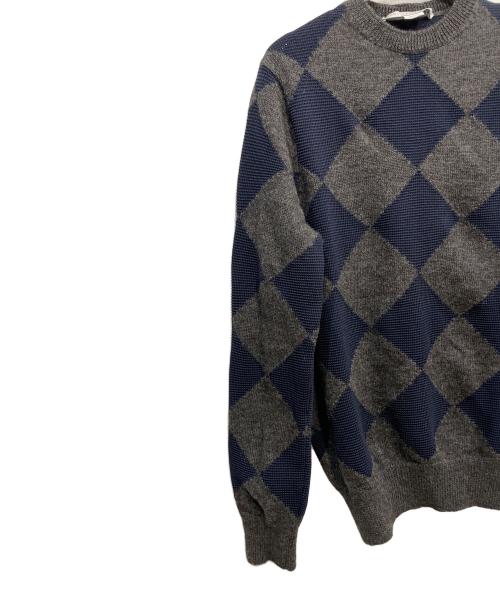STELLA McCARTNEY（ステラマッカートニー）STELLA McCARTNEY (ステラマッカートニー) ダイヤ柄厚手ニット グレー×ネイビー サイズ:XSの古着・服飾アイテム