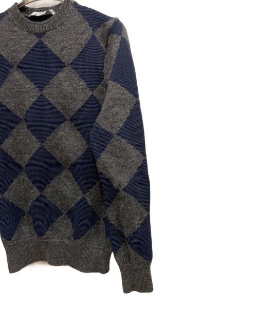 STELLA McCARTNEY（ステラマッカートニー）STELLA McCARTNEY (ステラマッカートニー) ダイヤ柄厚手ニット グレー×ネイビー サイズ:XSの古着・服飾アイテム