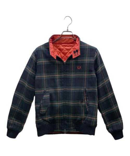 FRED PERRY（フレッドペリー）FRED PERRY (フレッドペリー) ブルゾン グリーン×オレンジ サイズ:Mの古着・服飾アイテム