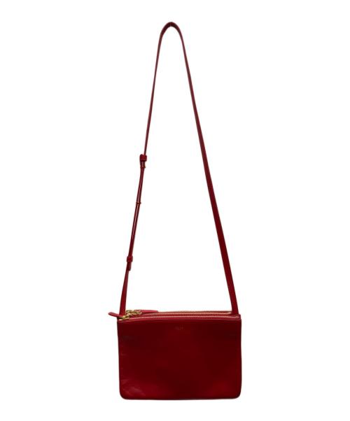 CELINE（セリーヌ）CELINE (セリーヌ) トリオ スモールショルダーポーチ レッドの古着・服飾アイテム