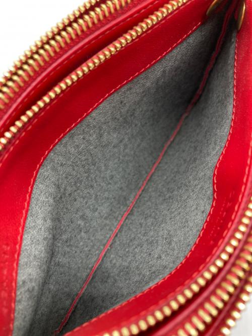 CELINE（セリーヌ）CELINE (セリーヌ) トリオ スモールショルダーポーチ レッドの古着・服飾アイテム