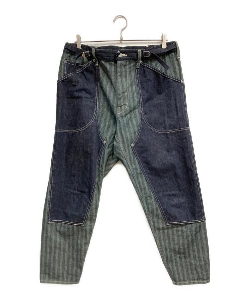 COMME des GARCONS（コムデギャルソン）COMME des GARCONS (コムデギャルソン) GANRYU (ガンリュウ) ドッキングコンビサルエルスリムペインターパンツ ネイビー サイズ:Sの古着・服飾アイテム
