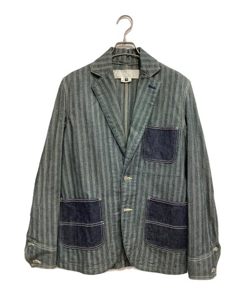 GANRYU（ガンリュウ）GANRYU (ガンリュウ) COMME des GARCONS (コムデギャルソン) ヘリンボーンテーラードジャケット ネイビー サイズ:Sの古着・服飾アイテム