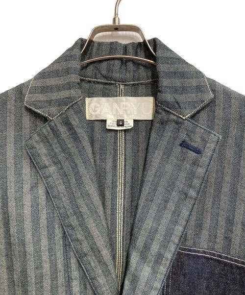 GANRYU（ガンリュウ）GANRYU (ガンリュウ) COMME des GARCONS (コムデギャルソン) ヘリンボーンテーラードジャケット ネイビー サイズ:Sの古着・服飾アイテム