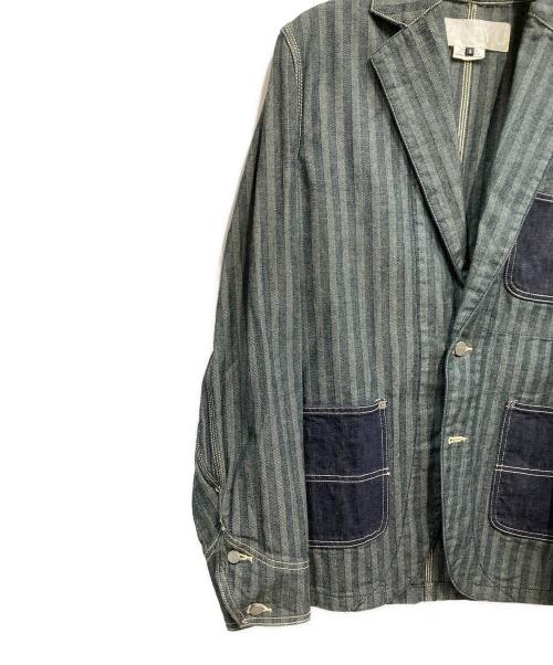 GANRYU（ガンリュウ）GANRYU (ガンリュウ) COMME des GARCONS (コムデギャルソン) ヘリンボーンテーラードジャケット ネイビー サイズ:Sの古着・服飾アイテム
