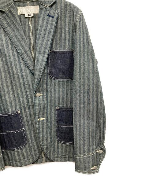 GANRYU（ガンリュウ）GANRYU (ガンリュウ) COMME des GARCONS (コムデギャルソン) ヘリンボーンテーラードジャケット ネイビー サイズ:Sの古着・服飾アイテム