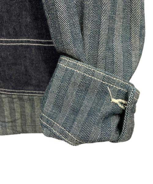 GANRYU（ガンリュウ）GANRYU (ガンリュウ) COMME des GARCONS (コムデギャルソン) ヘリンボーンテーラードジャケット ネイビー サイズ:Sの古着・服飾アイテム