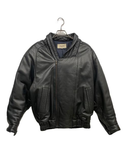 CELINE（セリーヌ）CELINE (セリーヌ) レザージャケット ブラック サイズ:Lの古着・服飾アイテム