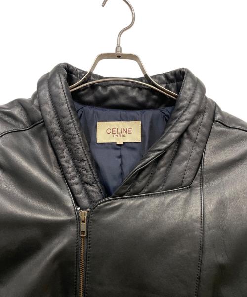 CELINE（セリーヌ）CELINE (セリーヌ) レザージャケット ブラック サイズ:Lの古着・服飾アイテム