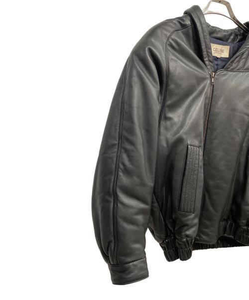 CELINE（セリーヌ）CELINE (セリーヌ) レザージャケット ブラック サイズ:Lの古着・服飾アイテム
