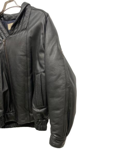 CELINE（セリーヌ）CELINE (セリーヌ) レザージャケット ブラック サイズ:Lの古着・服飾アイテム