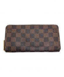 LOUIS VUITTON（ルイ ヴィトン）の古着「ダミエ ラウンドファスナージッピーウォレット」｜ブラウン