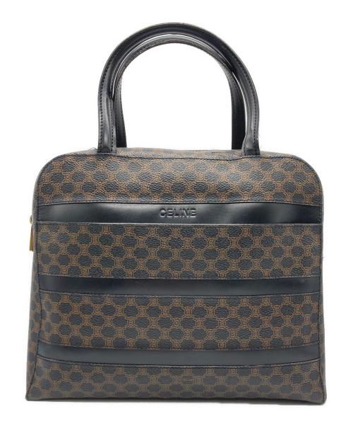 CELINE（セリーヌ）CELINE (セリーヌ) マカダム ハンドバッグ ブラック×ブラウンの古着・服飾アイテム
