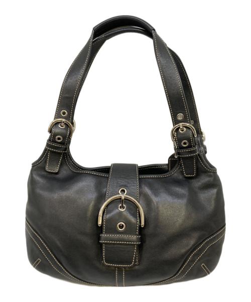 COACH（コーチ）COACH (コーチ) ソーホー レザーバックル ホーボーバッグ ブラックの古着・服飾アイテム