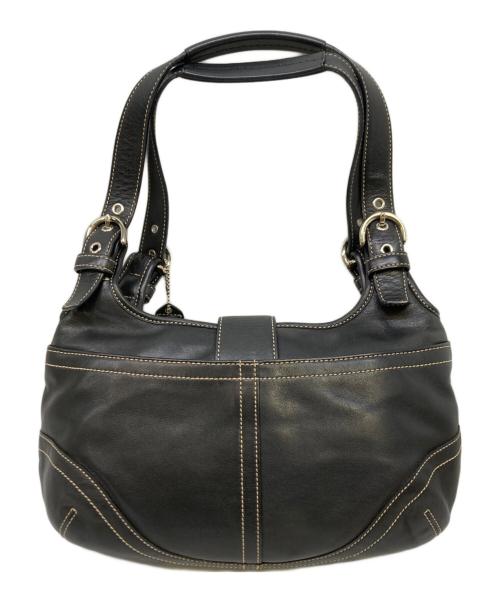 COACH（コーチ）COACH (コーチ) ソーホー レザーバックル ホーボーバッグ ブラックの古着・服飾アイテム