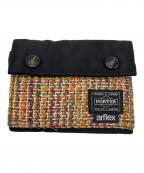 PORTER×arflexポーター×アルフレックス）の古着「3つ折り財布」｜ブラック×マルチカラー