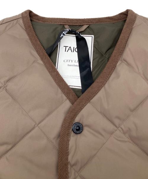 TAION（タイオン）TAION (タイオン) ダウンコート カーキ サイズ:Lの古着・服飾アイテム