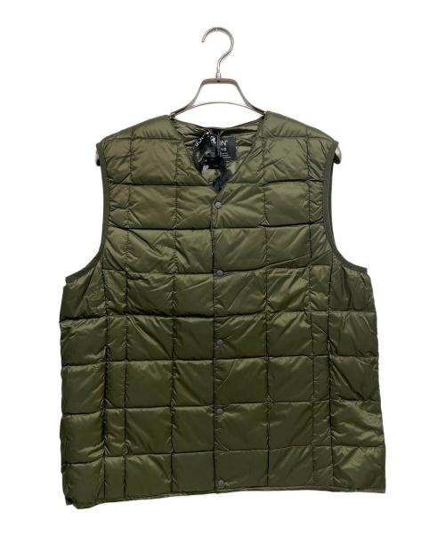 TAION（タイオン）TAION (タイオン) ベーシック Vネックボタン インナーダウンベスト カーキ サイズ:L 未使用品の古着・服飾アイテム