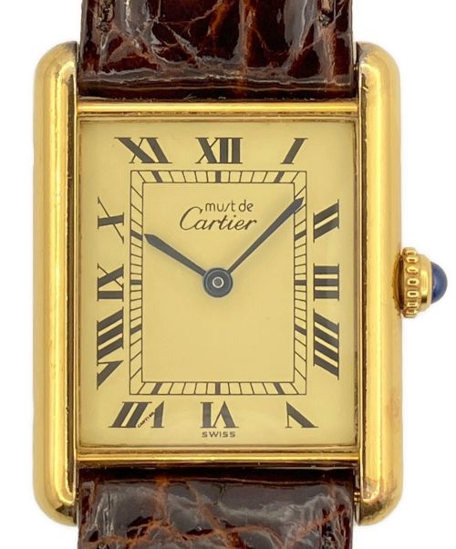 Cartier（カルティエ）Cartier (カルティエ) マストタンク ヴェルメイユ LM アイボリーの古着・服飾アイテム