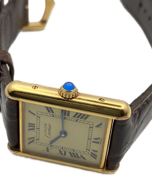 Cartier（カルティエ）Cartier (カルティエ) マストタンク ヴェルメイユ LM アイボリーの古着・服飾アイテム
