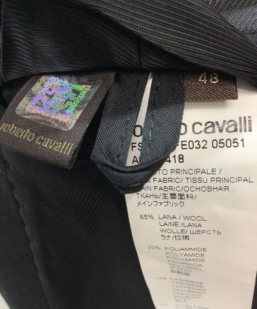 ROBERTO CAVALLI（ロベルトカヴァリ）ROBERTO CAVALLI (ロベルトカヴァリ) カシミヤ混チェスターコート ブラック サイズ:48の古着・服飾アイテム