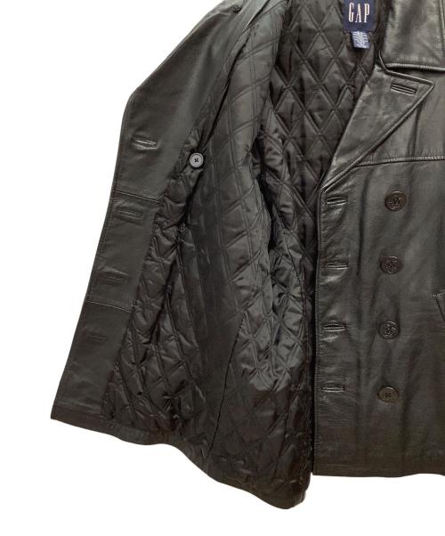 OLD GAP（オールドギャップ）OLD GAP (オールドギャップ) カウレザー Pコート ブラック サイズ:Sの古着・服飾アイテム