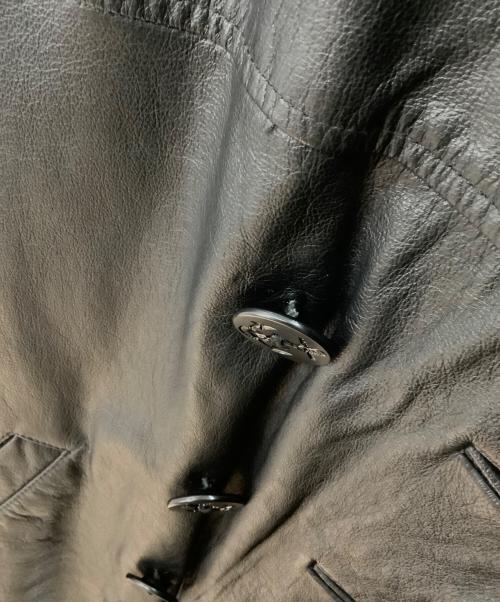 OLD GAP（オールドギャップ）OLD GAP (オールドギャップ) カウレザー Pコート ブラック サイズ:Sの古着・服飾アイテム