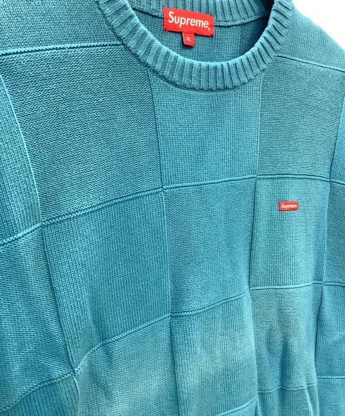 SUPREME（シュプリーム）SUPREME (シュプリーム) Tonal Checkerboard Small Box Sweater スカイブルー サイズ:XLの古着・服飾アイテム