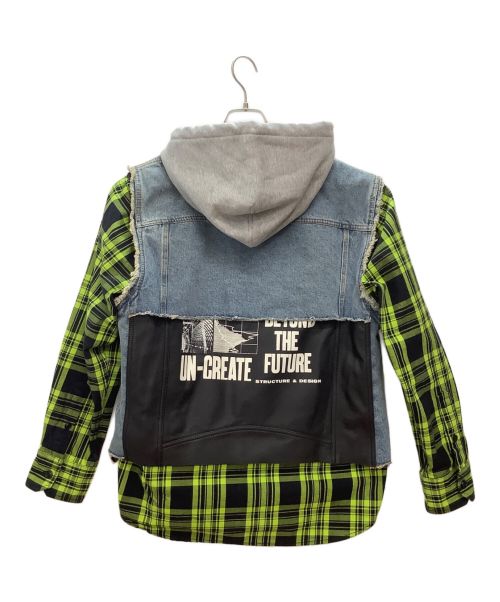 DIESEL（ディーゼル）DIESEL (ディーゼル) デニムジャケット インディゴ×グリーン サイズ:Sの古着・服飾アイテム