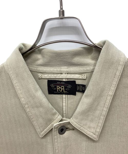 RRL（ダブルアールエル）RRL (ダブルアールエル) ガーメントダイドニットヘリンボーンショップコート アイボリー サイズ:XXLの古着・服飾アイテム