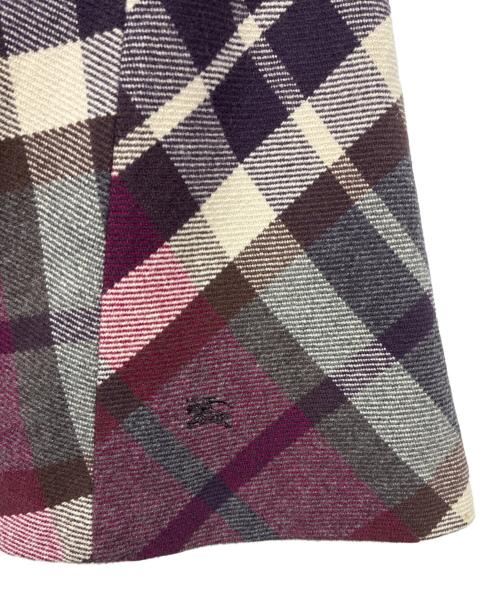 BURBERRY BLUE LABEL（バーバリーロンドンブルーレーベル）BURBERRY BLUE LABEL (バーバリーロンドンブルーレーベル) ウール フレアスカート パープル サイズ:34の古着・服飾アイテム