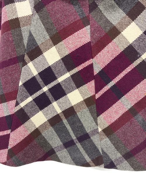 BURBERRY BLUE LABEL（バーバリーロンドンブルーレーベル）BURBERRY BLUE LABEL (バーバリーロンドンブルーレーベル) ウール フレアスカート パープル サイズ:34の古着・服飾アイテム