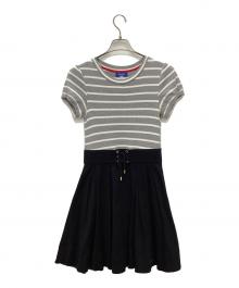 BLUE LABEL CRESTBRIDGE（ブルーレーベルクレストブリッジ）の古着「ドッキングワンピース」｜ブラック×グレー