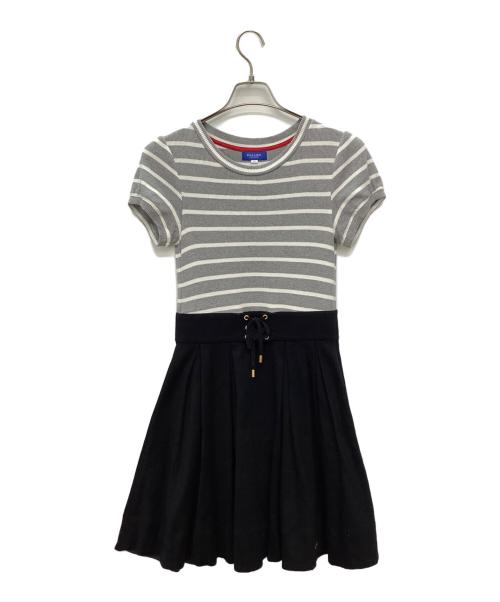 BLUE LABEL CRESTBRIDGE（ブルーレーベルクレストブリッジ）BLUE LABEL CRESTBRIDGE (ブルーレーベルクレストブリッジ) ドッキングワンピース ブラック×グレー サイズ:36の古着・服飾アイテム