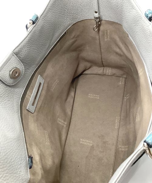 BEAUGRAND（ボーグラン）BEAUGRAND (ボーグラン) トートバッグ グレー×アイスブルーの古着・服飾アイテム