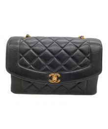 CHANEL（シャネル）の古着「チェーンショルダーバッグ マトラッセ ダイアナ」｜ブラック
