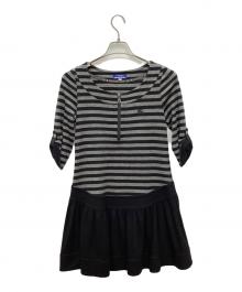 BURBERRY BLUE LABEL（バーバリー ブルー レーベル）の古着「七分丈ワンピース」｜グレー×ブラック