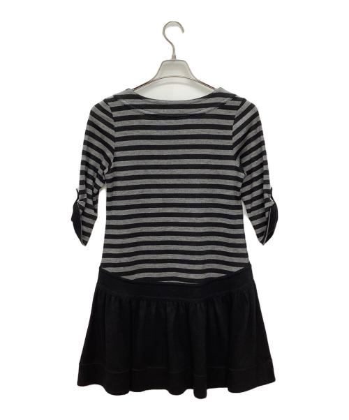 BURBERRY BLUE LABEL（バーバリー ブルー レーベル）BURBERRY BLUE LABEL (バーバリーロンドンブルーレーベル) 七分丈ワンピース グレー×ブラック サイズ:38の古着・服飾アイテム