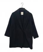 1er Arrondissementプルミエ アロンディスモン）の古着「カシミヤ2重メルトンショールカラーコート」｜ブラック