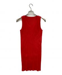 PLEATS PLEASE（プリーツプリーズ）の古着「ノースリーブワンピース」｜レッド