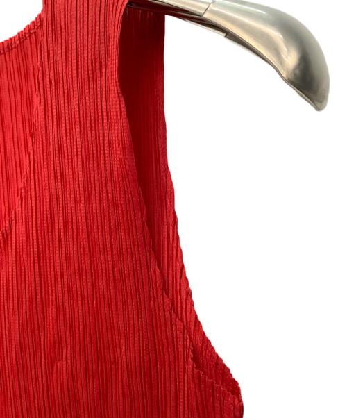 PLEATS PLEASE（プリーツプリーズ）PLEATS PLEASE (プリーツプリーズ) ノースリーブワンピース レッド サイズ:2の古着・服飾アイテム
