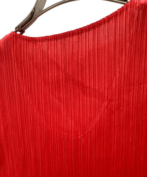 PLEATS PLEASE（プリーツプリーズ）PLEATS PLEASE (プリーツプリーズ) ノースリーブワンピース レッド サイズ:2の古着・服飾アイテム