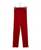 PLEATS PLEASEプリーツプリーズ）の古着「プリーツパンツ」｜レッド