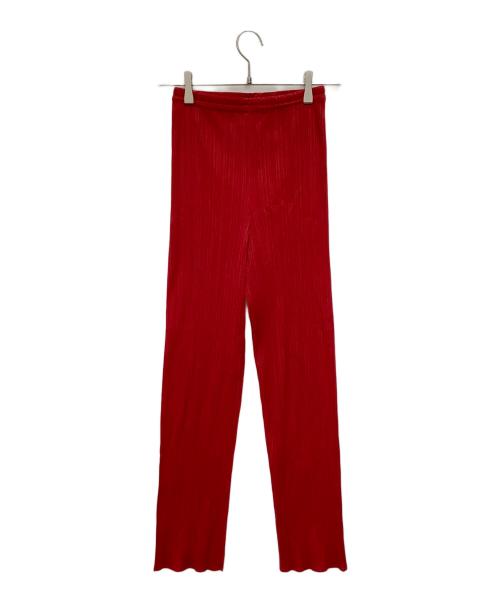 PLEATS PLEASE（プリーツプリーズ）PLEATS PLEASE (プリーツプリーズ) プリーツパンツ レッド サイズ:2の古着・服飾アイテム