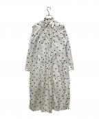 GANNIガニー）の古着「シャツワンピース」｜ホワイト×ブラウン