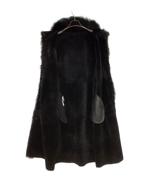 DKNY（ダナキャランニューヨーク）DKNY (ダナキャランニューヨーク) ムートンロングコート ブラック サイズ:6の古着・服飾アイテム