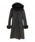 DKNY (ダナキャランニューヨーク) ムートンロングコート ブラック サイズ:6：10000円