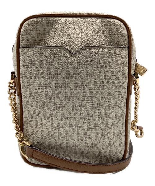 MICHAEL KORS（マイケル・コース）MICHAEL KORS (マイケルコース) ショルダーバッグ アイボリー×ブラウンの古着・服飾アイテム
