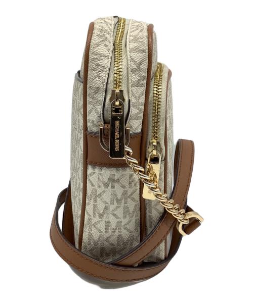 MICHAEL KORS（マイケル・コース）MICHAEL KORS (マイケルコース) ショルダーバッグ アイボリー×ブラウンの古着・服飾アイテム