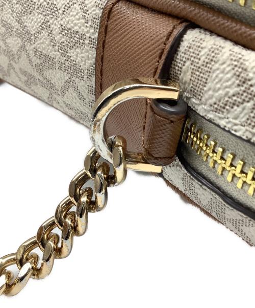 MICHAEL KORS（マイケル・コース）MICHAEL KORS (マイケルコース) ショルダーバッグ アイボリー×ブラウンの古着・服飾アイテム